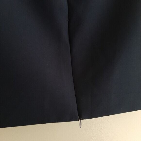 SANDRA ANGELOZZI Pencil Skirt Back Zipper Slit Navy Blue Sz S / Eur 36 - Picture 10 of 13
